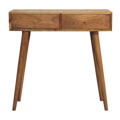 Chamonix Mango Wood Console Table 2 Drawers Angled Legs
