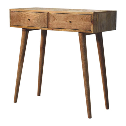 Chamonix Mango Wood Console Table 2 Drawers Angled Legs