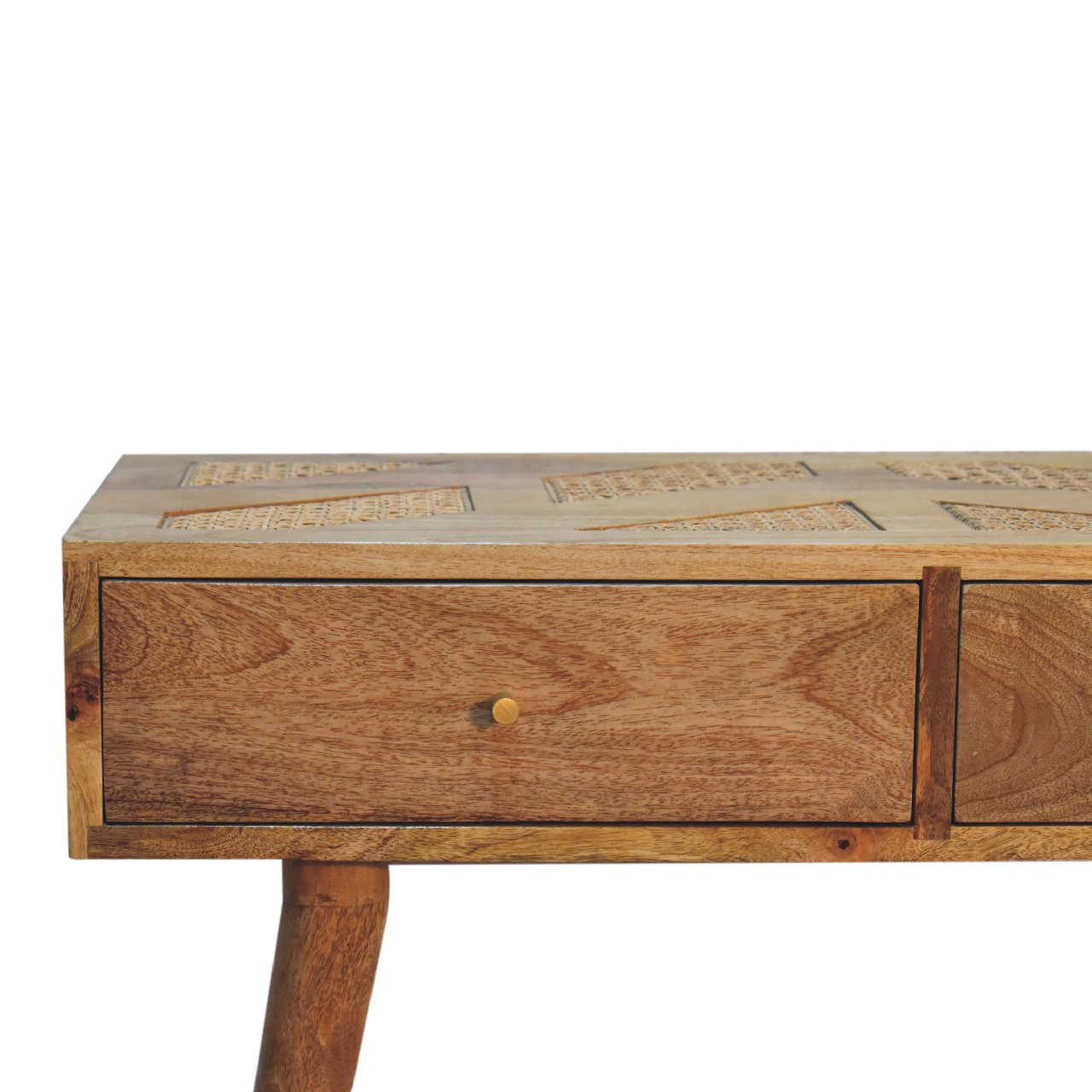 Chamonix Mango Wood Console Table 2 Drawers Angled Legs