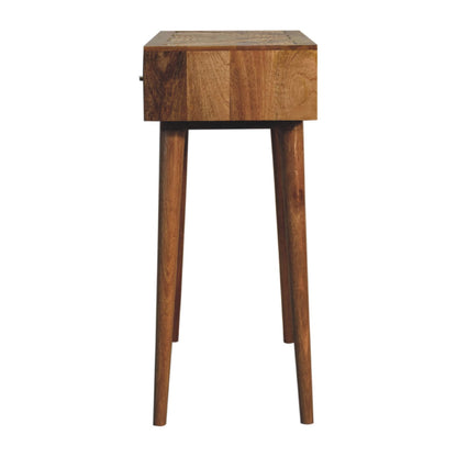 Chamonix Mango Wood Console Table 2 Drawers Angled Legs