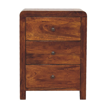 Thai 3 Drawer Bedside Table Mango Wood