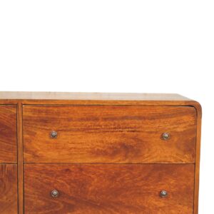 Ostuni Large Curved Chestnut Chest 6 Drawers