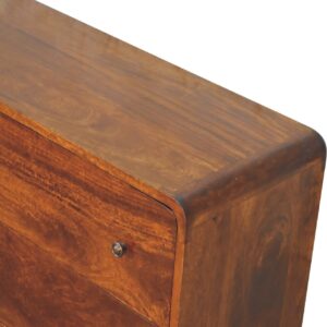 Ostuni Large Curved Chestnut Chest 6 Drawers