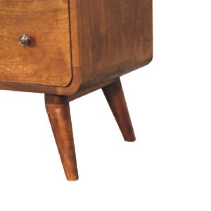 Ostuni Large Curved Chestnut Chest 6 Drawers