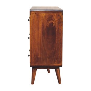 Ostuni Large Curved Chestnut Chest 6 Drawers