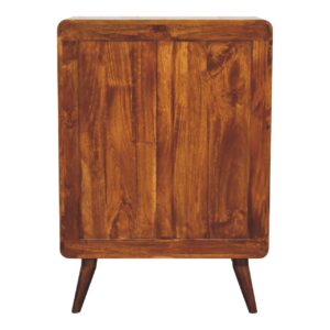 Kaew Mango Wood Curved Chestnut Chest of 5 Drawers