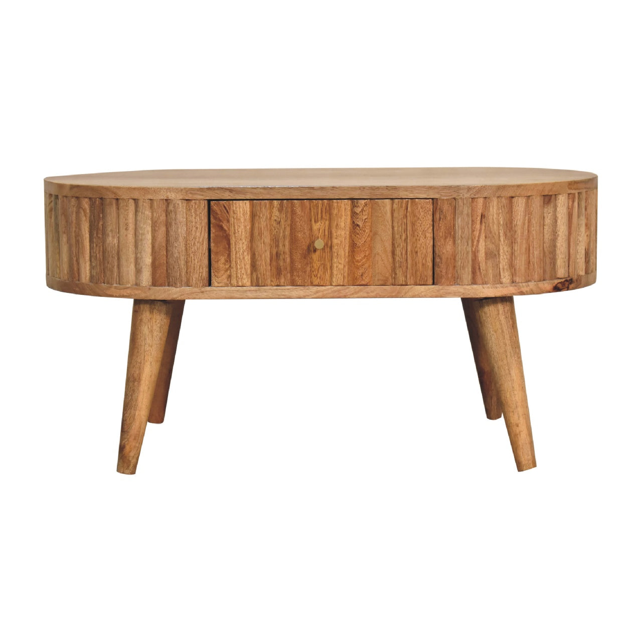 Annecy Stripe Natural Mango Wood Coffee Table 2 Drawers