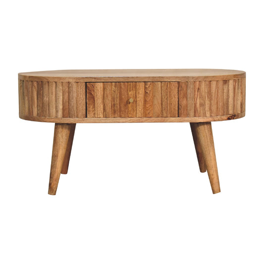 Annecy Stripe Natural Mango Wood Coffee Table 2 Drawers