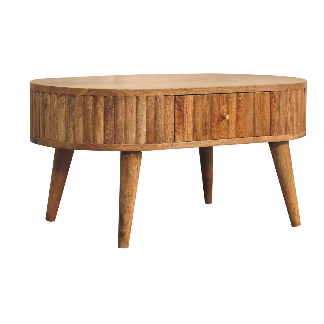 Annecy Stripe Natural Mango Wood Coffee Table 2 Drawers