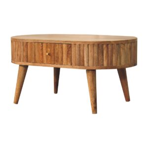 Annecy Stripe Natural Mango Wood Coffee Table 2 Drawers