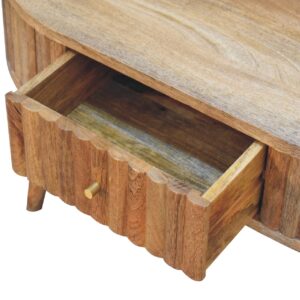 Annecy Stripe Natural Mango Wood Coffee Table 2 Drawers