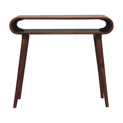 Porquerolles Nordic Mango Wood Console Table Open Shelf