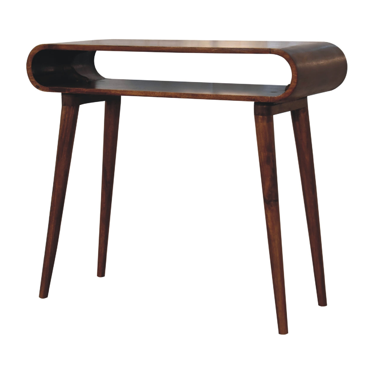Porquerolles Nordic Mango Wood Console Table Open Shelf