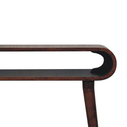 Porquerolles Nordic Mango Wood Console Table Open Shelf