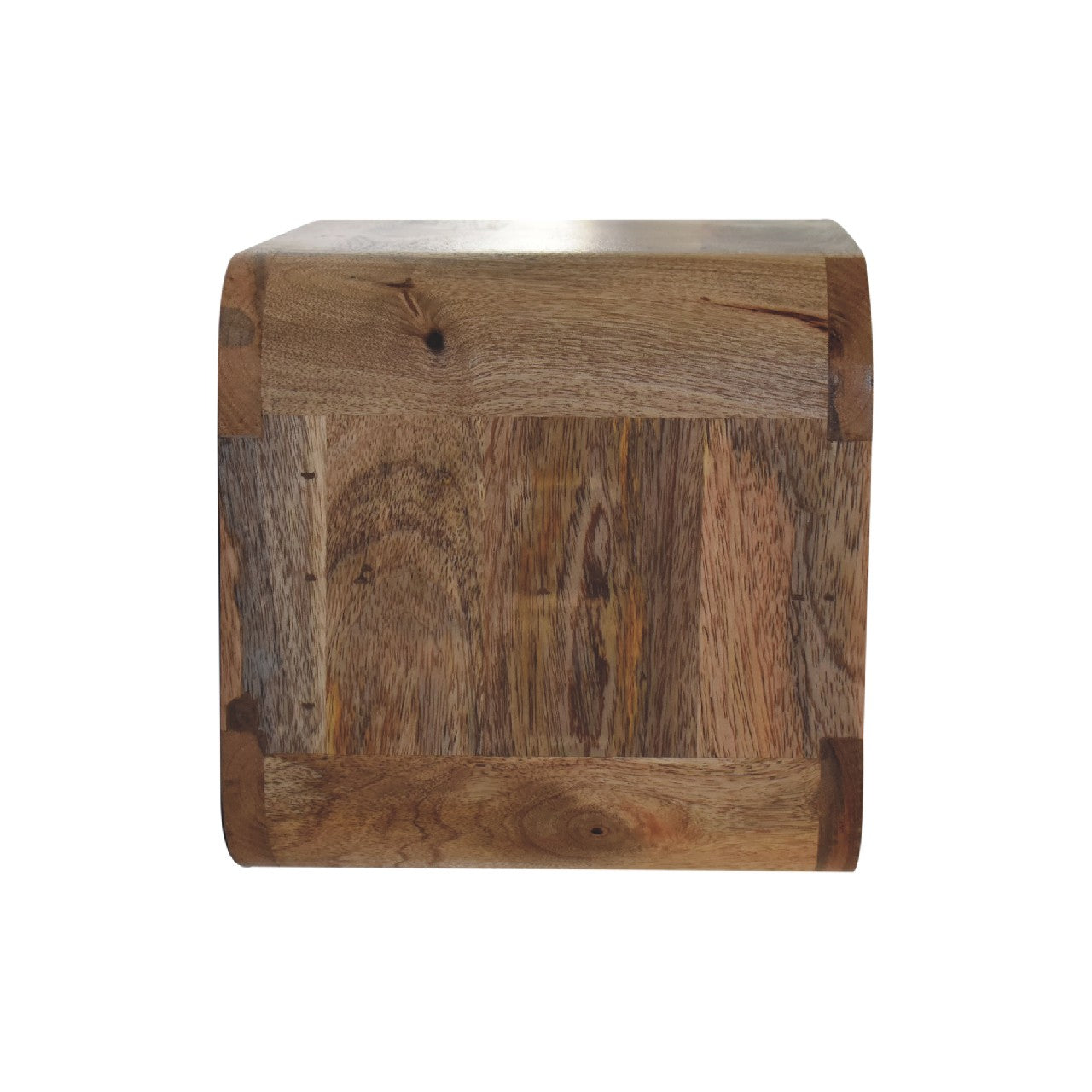 Assisi Oak Mango Wood Open Shelf Floating Open Curve Bedside Table