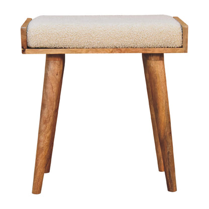 Kampong Boucle Cream Tray Style Footstool