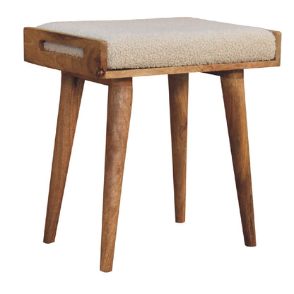 Kampong Boucle Cream Tray Style Footstool