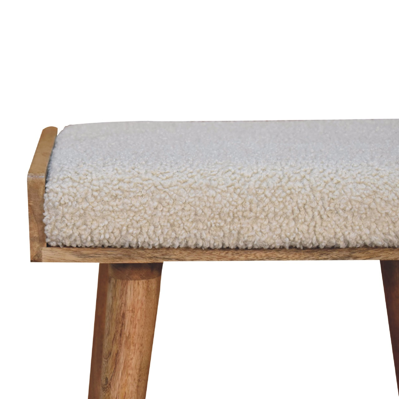 Kampong Boucle Cream Tray Style Footstool