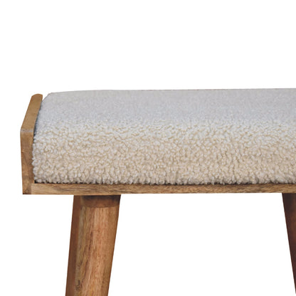 Kampong Boucle Cream Tray Style Footstool