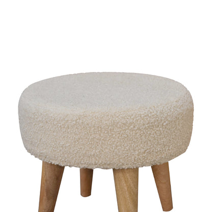 Kampong Cream Boucle Petite Footstool
