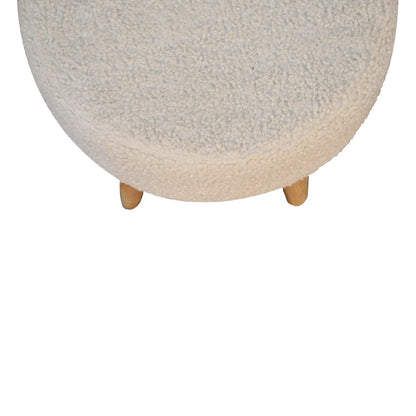 Kampong Cream Boucle Petite Footstool