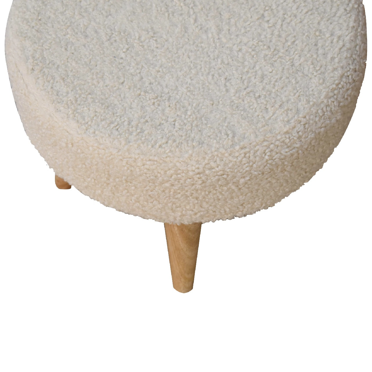 Kampong Cream Boucle Petite Footstool