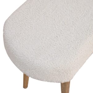 Kampong Cream Boucle Nordic Bench Mango Wood Legs