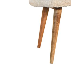 Kampong Cream Boucle Nordic Bench Mango Wood Legs