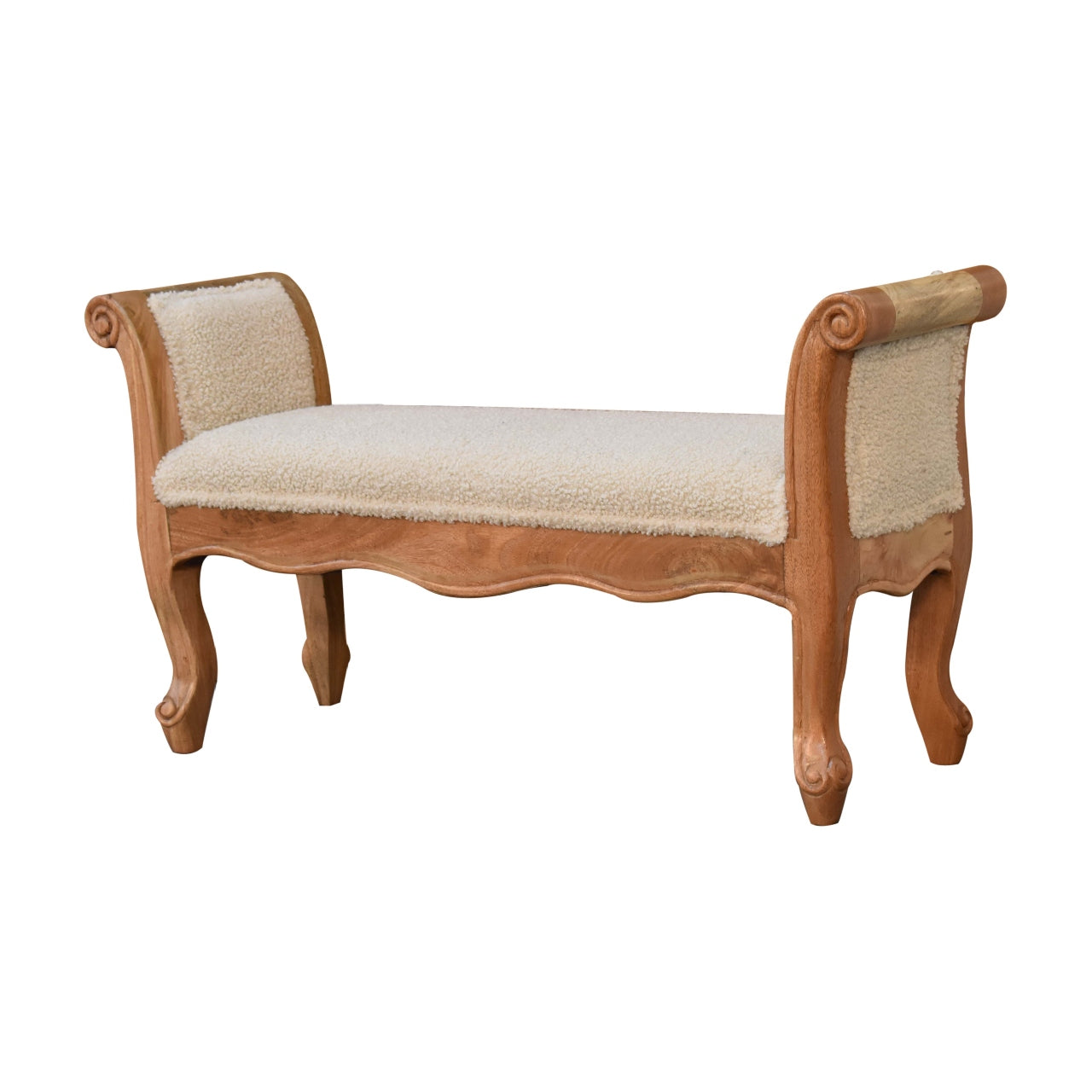 Tahala Cream Boucle French Style Bench