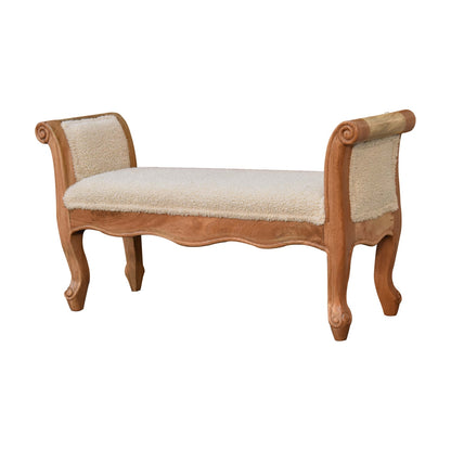 Tahala Cream Boucle French Style Bench