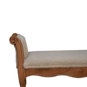 Tahala Cream Boucle French Style Bench