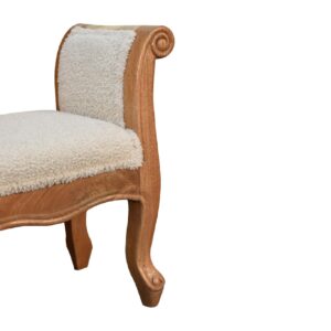Tahala Cream Boucle French Style Bench