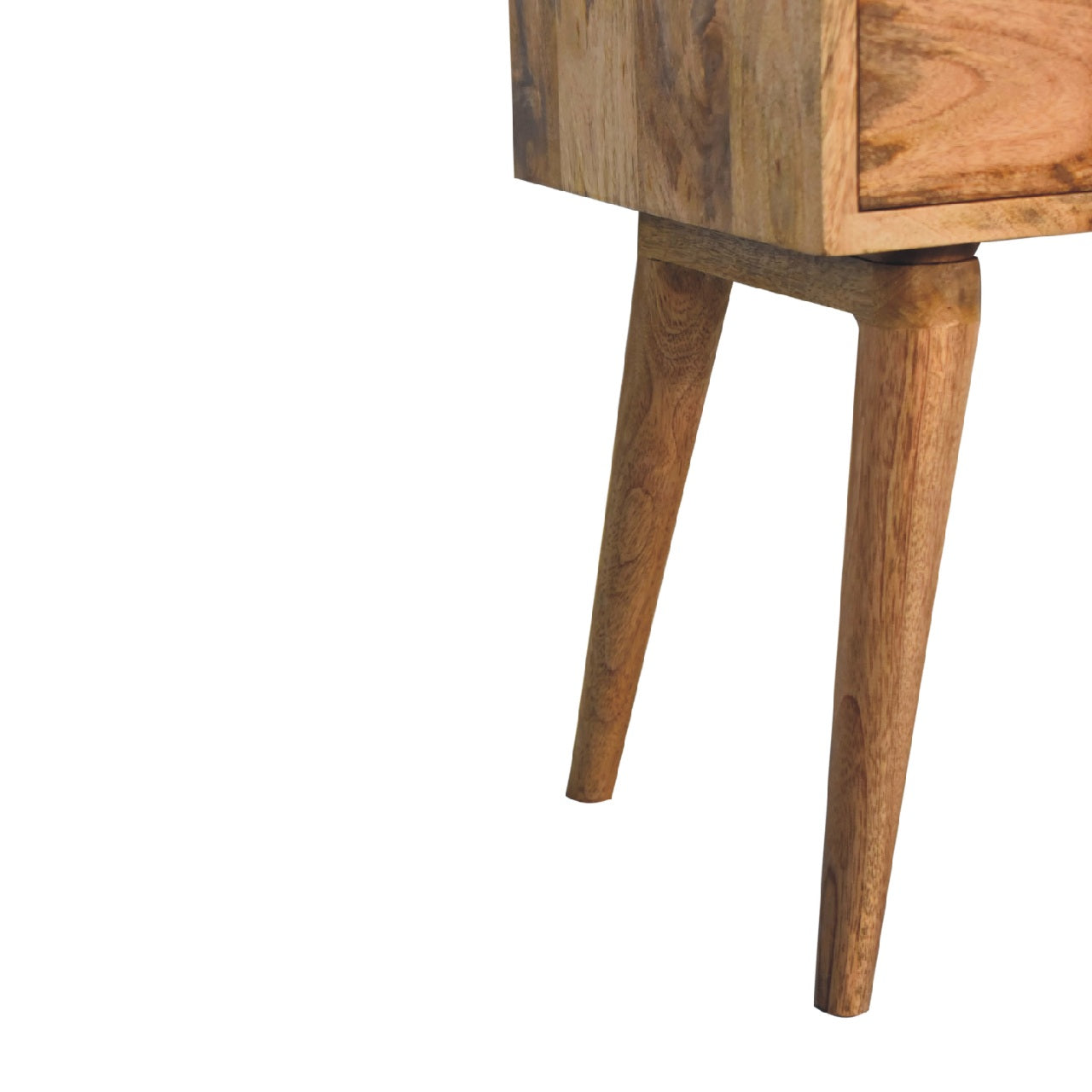 Giverny Oak Mango Wood Bedside Table Drawer and Storage Shelf