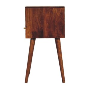 Megeve Eden Mini Bedside Table with Brass Drawer and Open Shelf