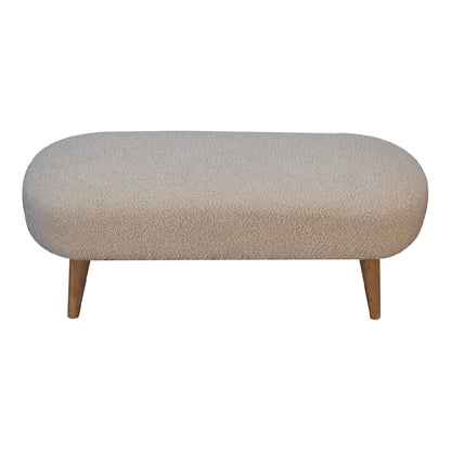 Kipahulu Cream Boucle and Mango Wood Hallway Bench