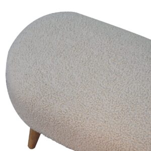 Kipahulu Cream Boucle and Mango Wood Hallway Bench
