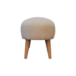 Kipahulu Cream Boucle and Mango Wood Hallway Bench