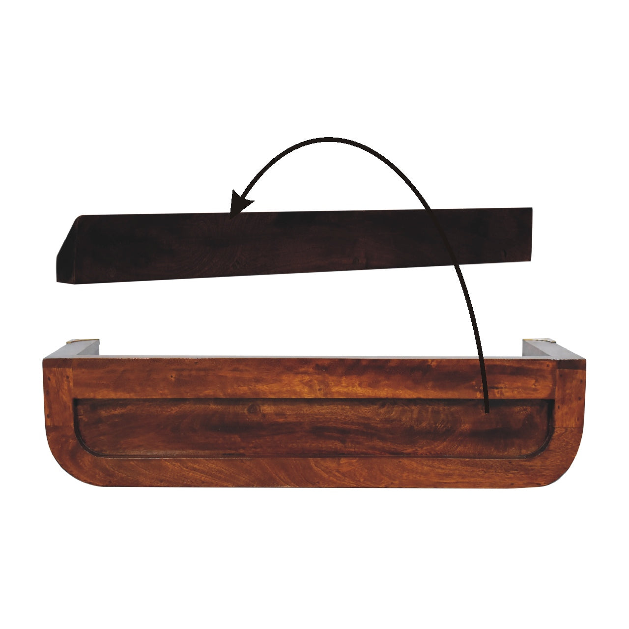 Dinan Chestnut Mango Wood Floating Console Table