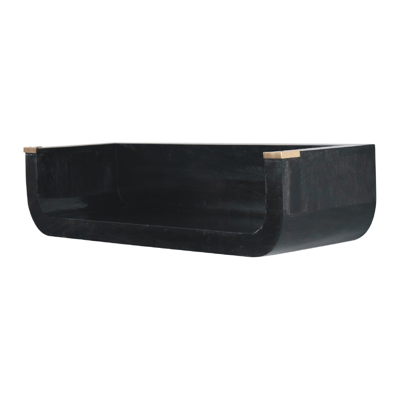 Dinan Black Mango Wood Floating Console Table