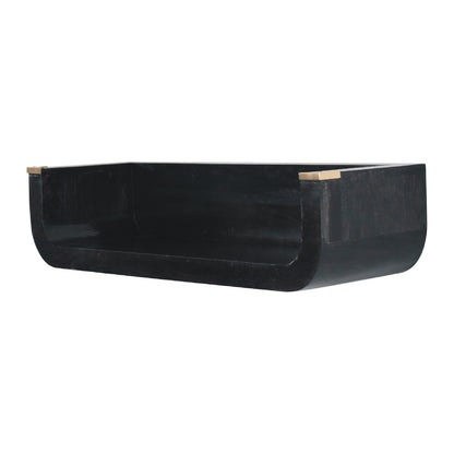 Dinan Black Mango Wood Floating Console Table