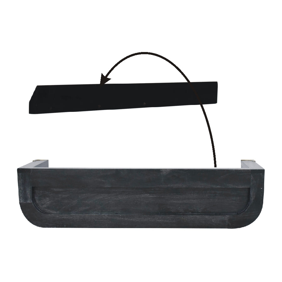 Dinan Black Mango Wood Floating Console Table