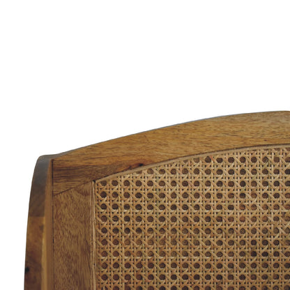 Peillon Woven Rattan and Mango Wood Open Wall Mounted Shelf
