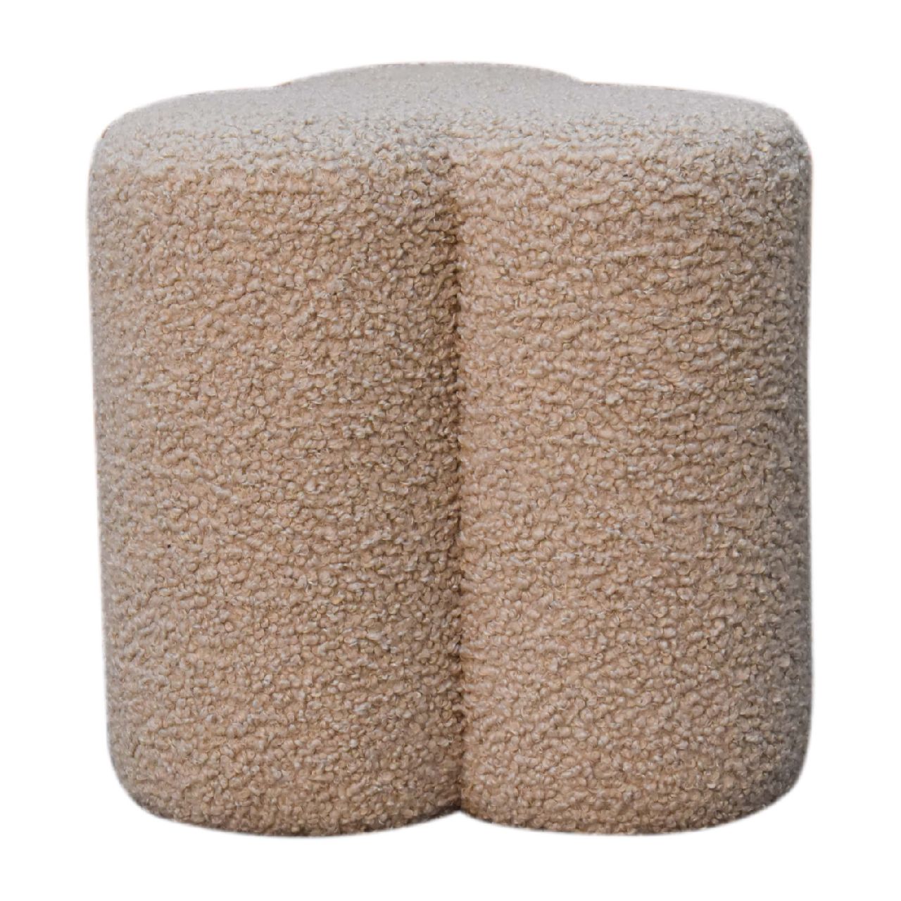 Domme Mud Boucle Shaped Clover Footstool