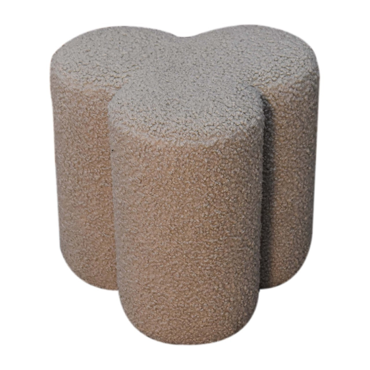 Domme Mud Boucle Shaped Clover Footstool