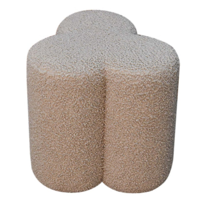 Domme Mud Boucle Shaped Clover Footstool