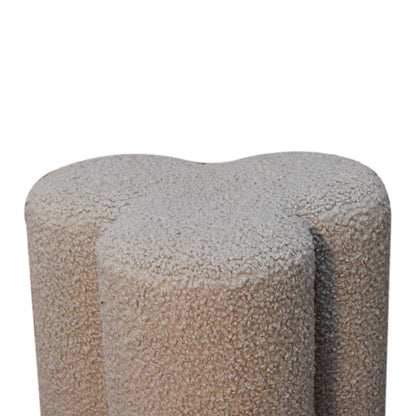 Domme Mud Boucle Shaped Clover Footstool
