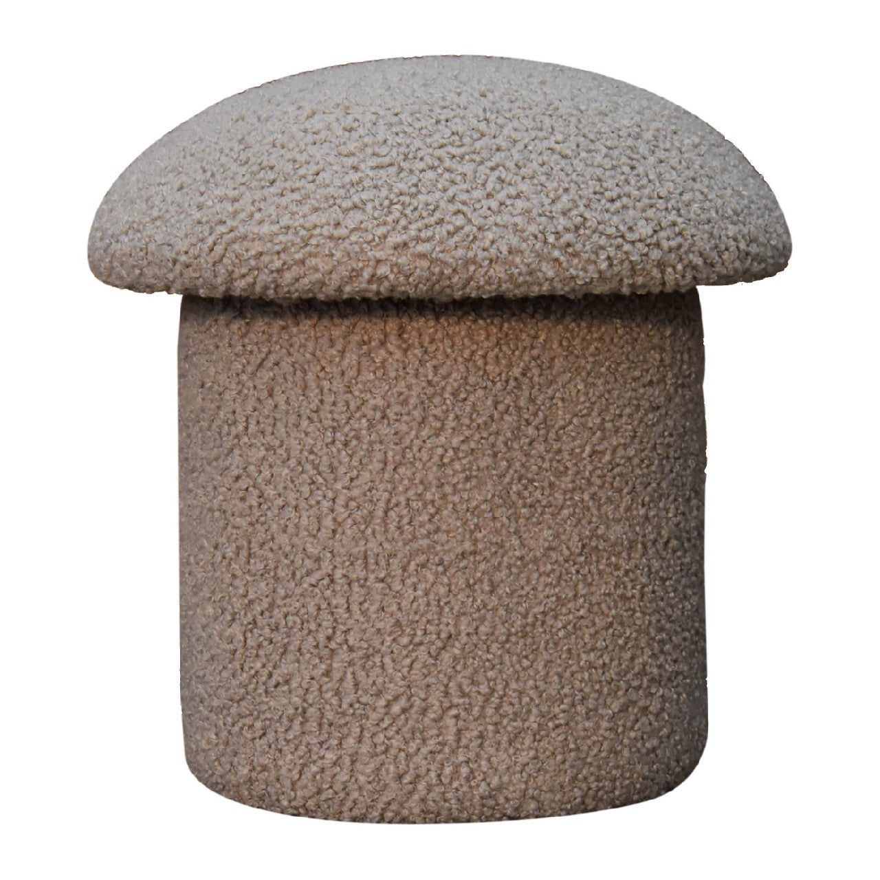 Domme Grey Boucle Mushroom Shaped Footstool