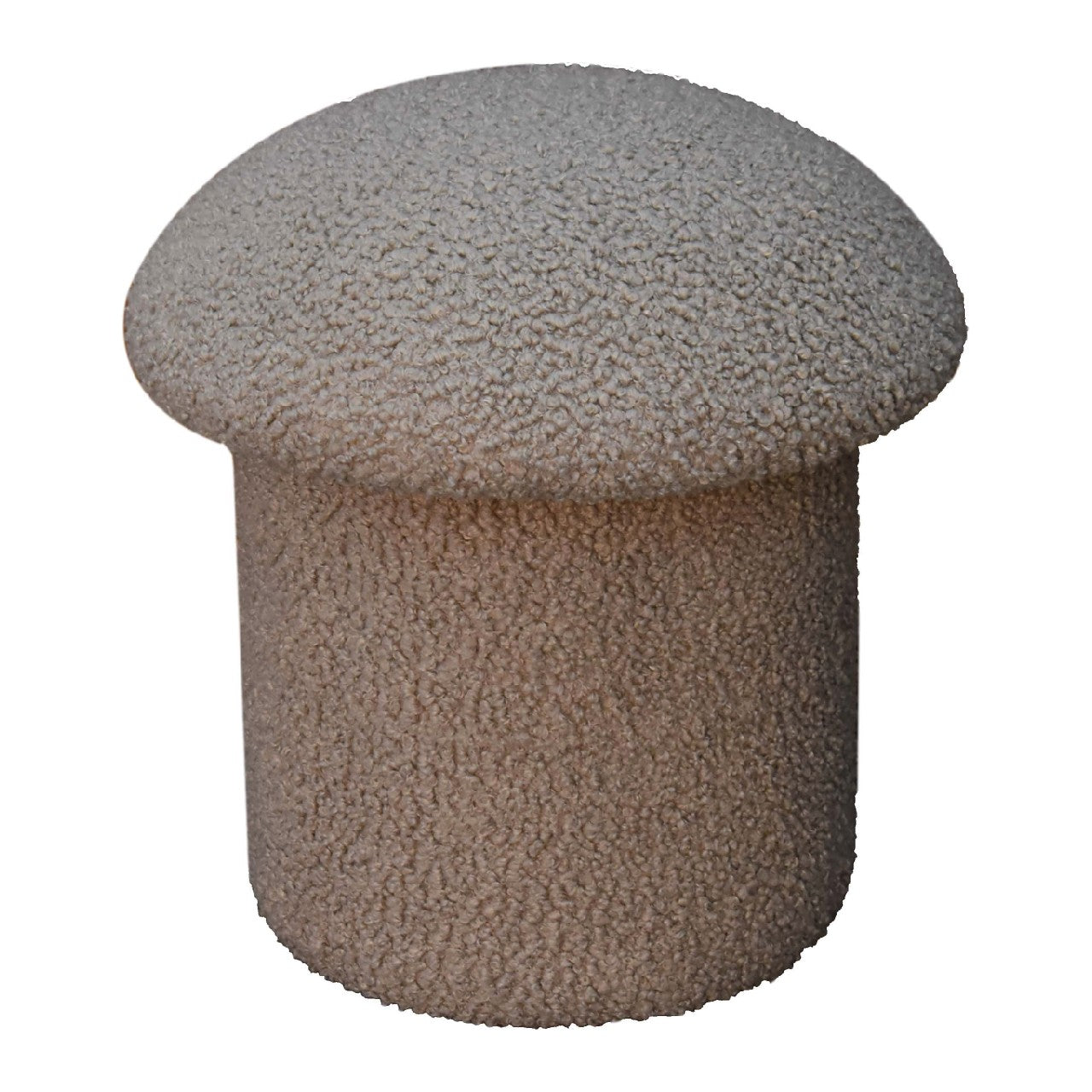 Domme Grey Boucle Mushroom Shaped Footstool