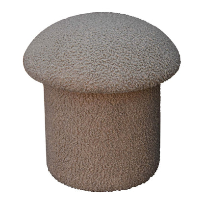 Domme Grey Boucle Mushroom Shaped Footstool