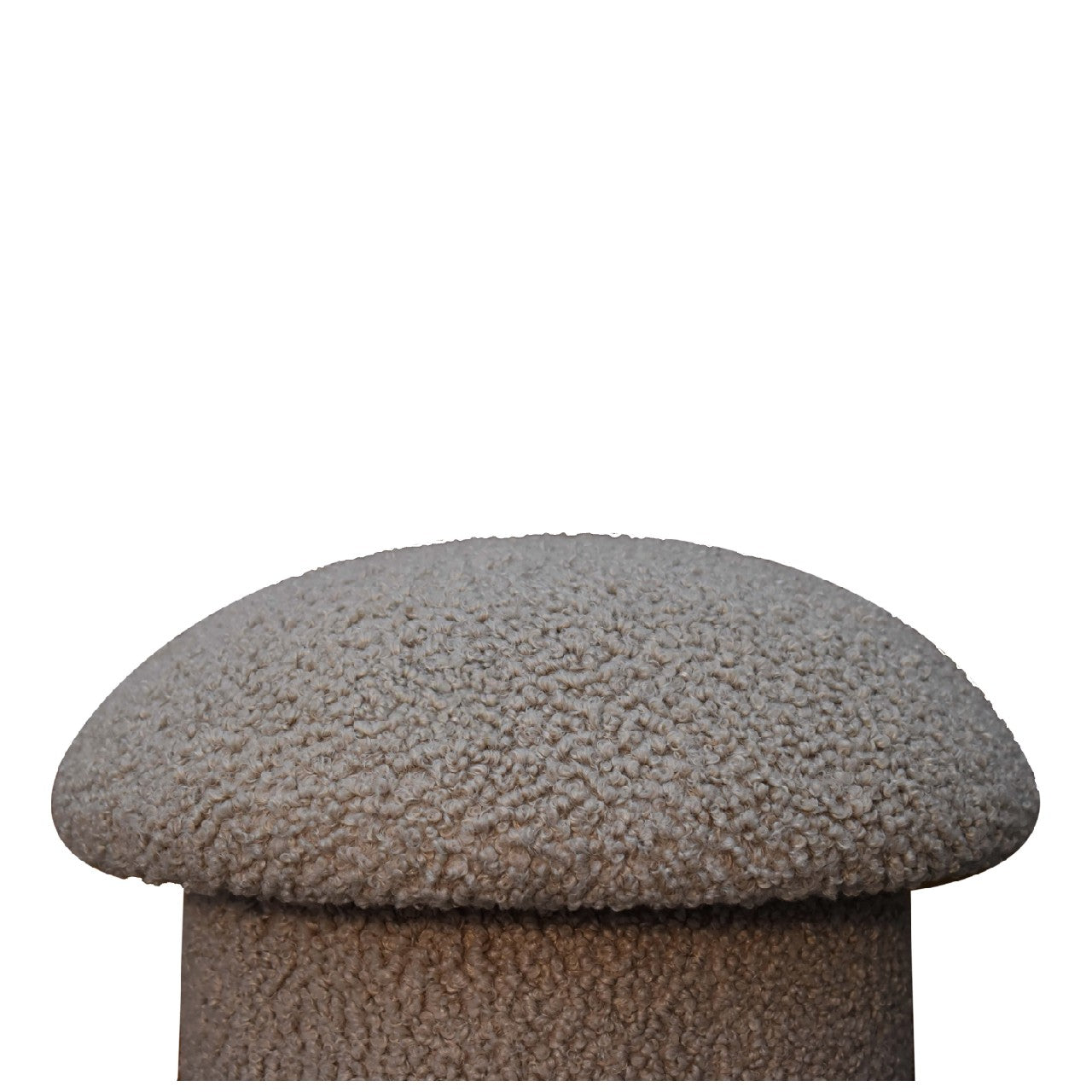 Domme Grey Boucle Mushroom Shaped Footstool